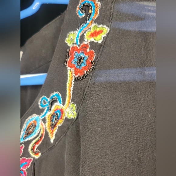 Vintage Embroidered Silk Tunic - Picture 3 of 7